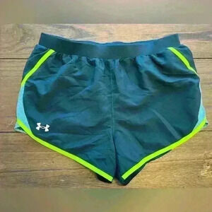 Under Armour Black and Green Athletic Shorts